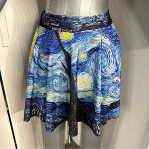 Starry Night Print skater Skirt size small/medium